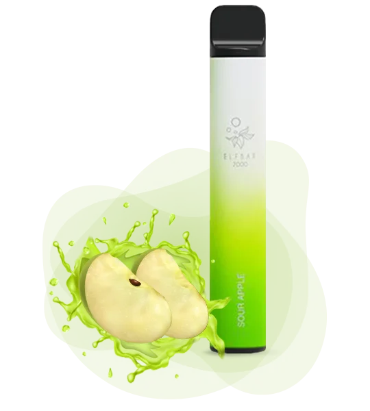 Elfbar 2000 Sour apple Одноразка ELFBAR 2000 Кисле-Яблуко