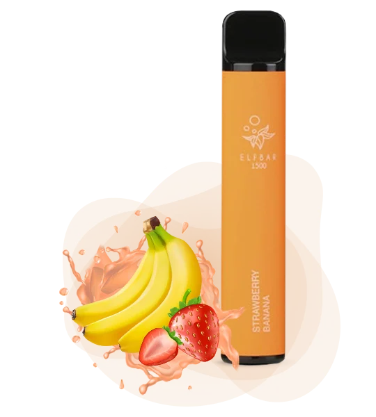 Elfbar 1500 Strawberry banana Одноразка ELF BAR 1500 Полуниця Банан