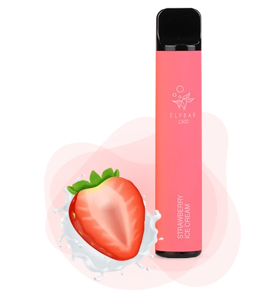Elfbar 1500 Strawberry ice cream Одноразка ELF BAR 1500 Полуничне Морозиво