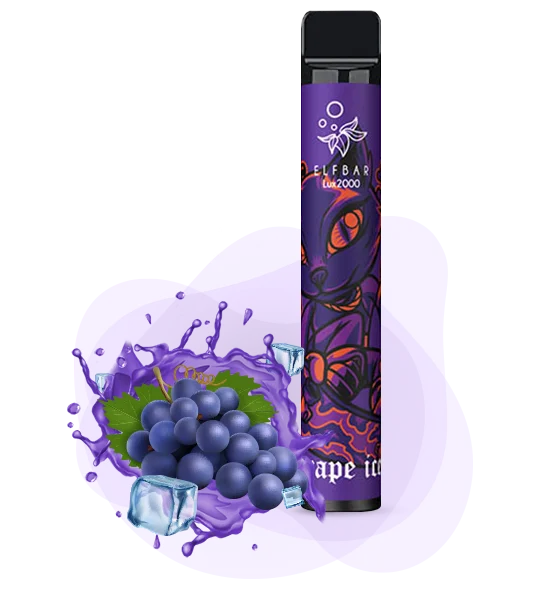 Elfbar 2000 LUX Grape ice Одноразка ELFBAR 2000 LUX Виноград Лід