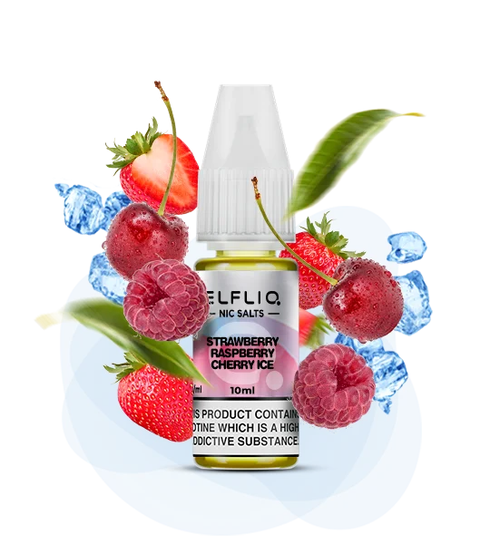 Elfliq_10ml_StrawberryRaspberryCherryIce Рідина для вейпу ELFLIQ Полуниця-Малина-Вишня Лід