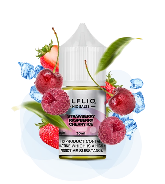 Elfliq_30ml_StrawberryRaspberryCherryIce Рідина для вейпу ELFLIQ Полуниця-Малина-Вишня