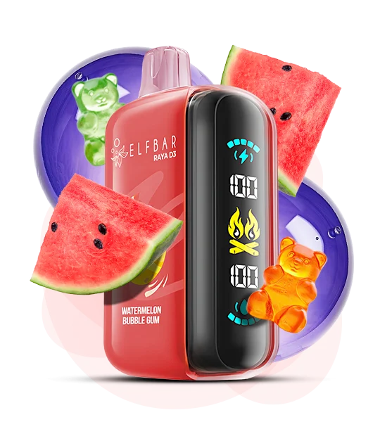 Elfbar_Raya_D3_WatermelonBubbleGum Одноразка Elf Bar RAYA D3 Кавунова Жувальна Гумка
