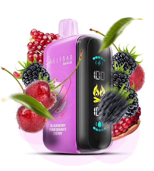 Elfbar_Raya_D3_BlackberryPomegranateCherry Одноразка Elf Bar RAYA D3 25000 Чорниця Гранат Вишня