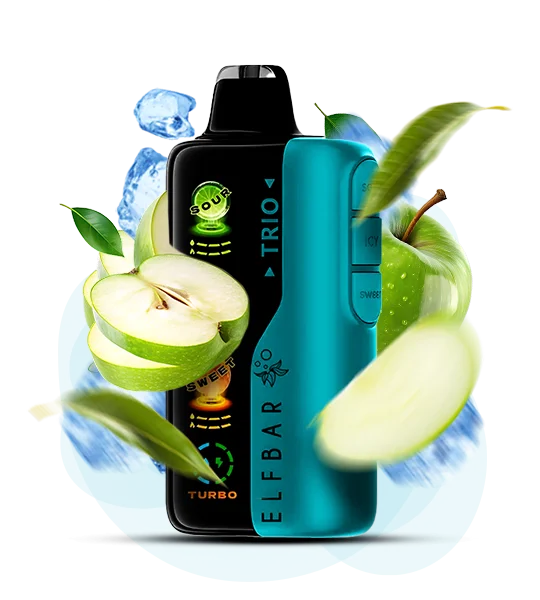 ElfBar_Trio40000_Sour Apple Ice Одноразова Pod-система Elf Bar Trio 40000 Sour Apple Ice - Зображення 1