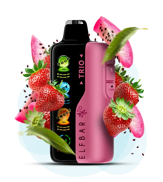 ElfBar_Trio40000_Sour Strawberry Dragonfruit Одноразова Pod-система Elf Bar Trio 40000 Sour Strawberry Dragonfruit - Зображення 1