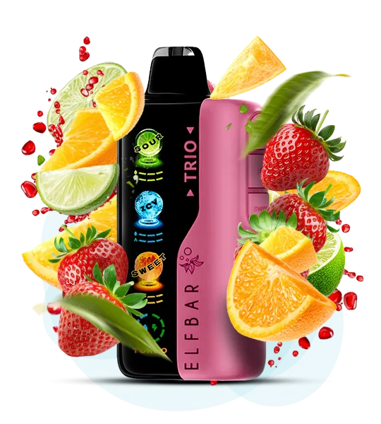 ElfBar_Trio40000_Strawberry Orange Lime Одноразова Pod-система Elf Bar Trio 40000 Strawberry Orange Lime - Зображення 1