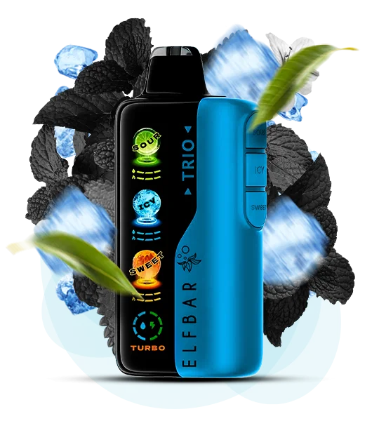 ElfBar_Trio40000_BlackMint Одноразова Pod-система Elf Bar Trio 40000 Black Mint - Зображення 1
